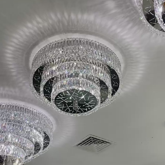 chandelier,chandeliers,ceiling,flush mount,round,multi-tier,multi-layer,layers,tiers,crystal,luxury,metal,crystal rods,living room,dining room,entrys,hallway,bedroom