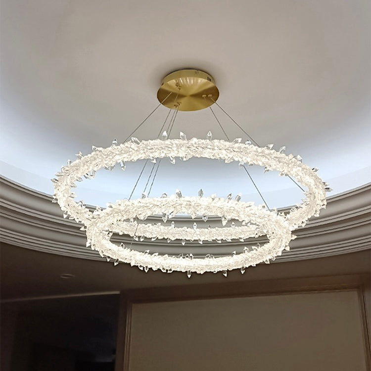 Lampadari di cristallo Bling Bling Princess Ring, moderni apparecchi da soffitto per la camera da letto o il soggiorno delle ragazze.
