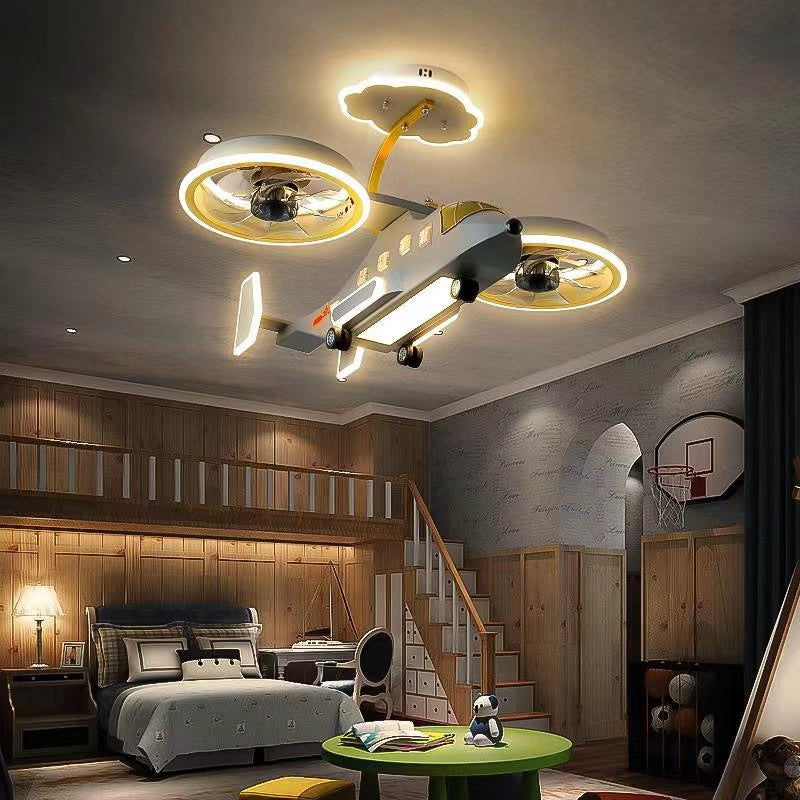 Boy Room Helicopter Light Creative Chandelier Led Ceiling Fixtures