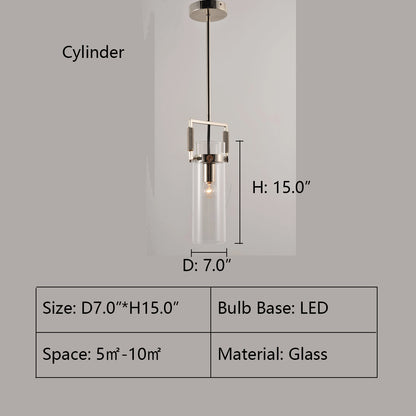 Cylinder: D7.0"*H15.0" MODULE GLASS PENDANT LIGHT,pendant,glass,black iron,metal,ceiling,kitchen island,bar,dining table,long table,dining bar,kitchen bar,island,modern light,glass light