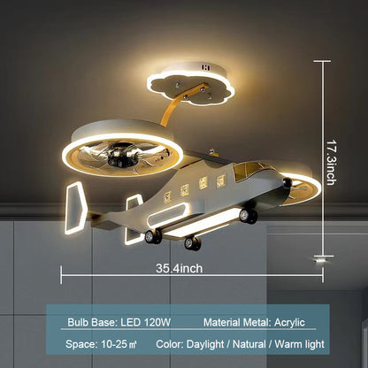 Boy Room Helicopter Light Creative Chandelier Led Ceiling Fixtures