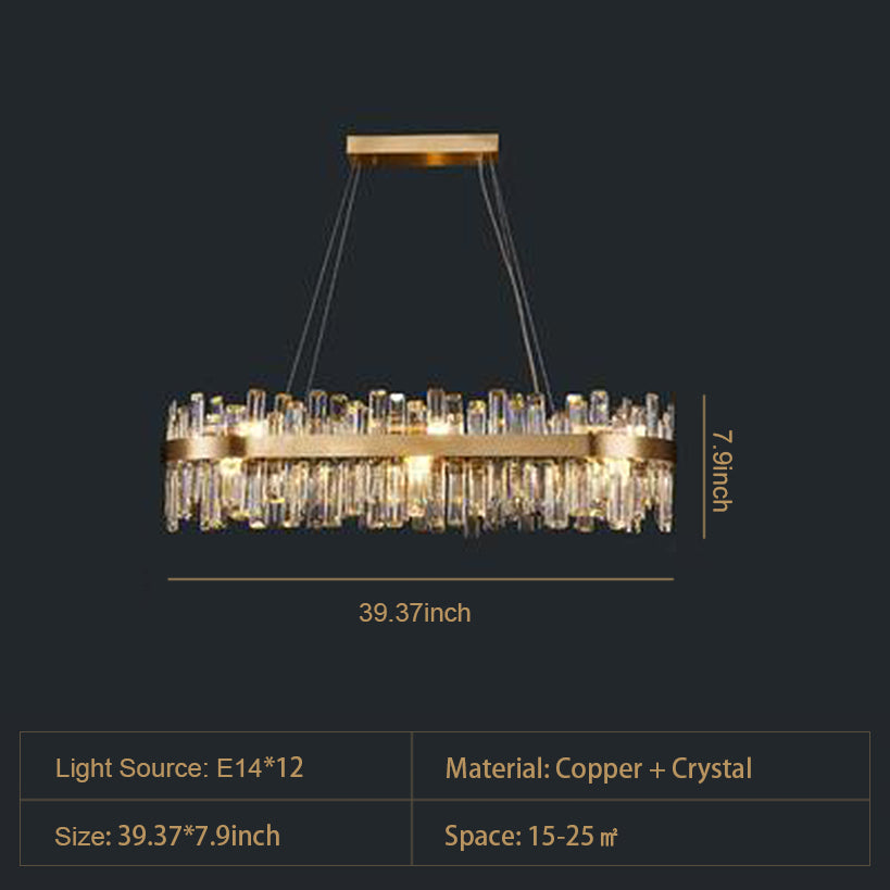 Lustre rond en cristal, luminaire de plafond moderne et luxueux pour salon et salle à manger