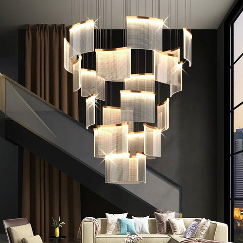 large modern Tile chandeliers for high ceilings