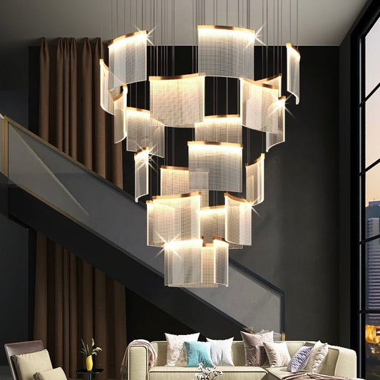 large modern Tile chandeliers for high ceilings