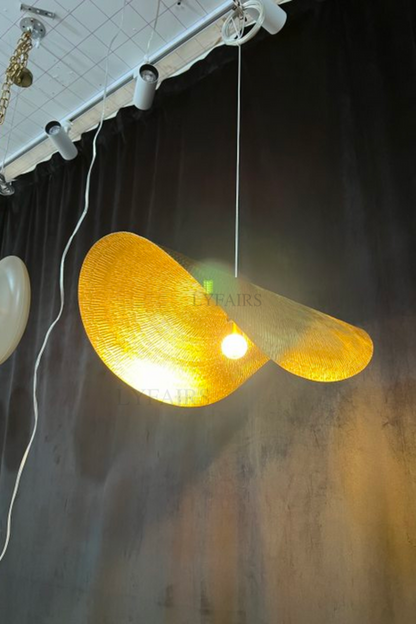 Lampada a sospensione postmoderna a foglia appassita in ottone