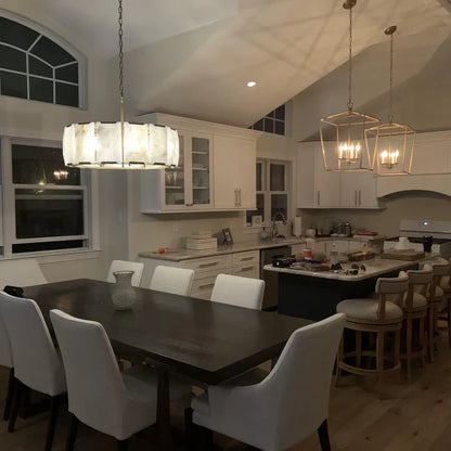 Modern Round Alabaster Chandelier for Living Room/Bedroom