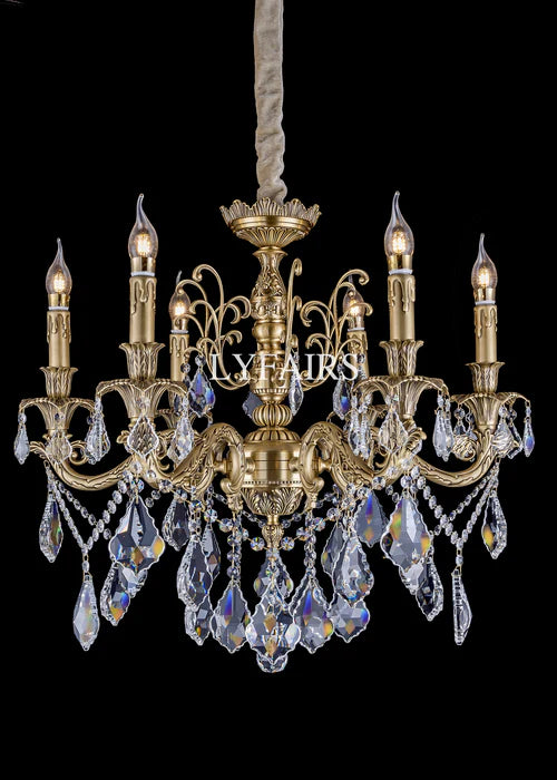 Baroque Revival Unique Patterned Antique Brass Chandelier Series