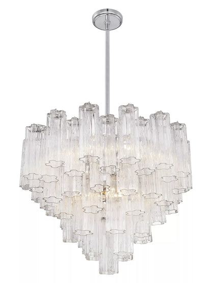 Modern Multi-tiered Tubular Glass Chandelier for Low-ceiling