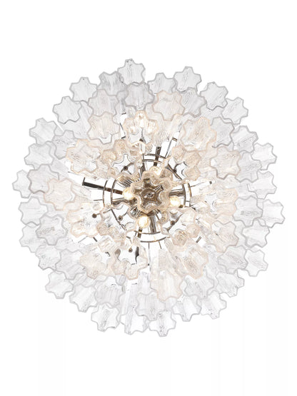 Modern Multi-tiered Tubular Glass Chandelier for Low-ceiling