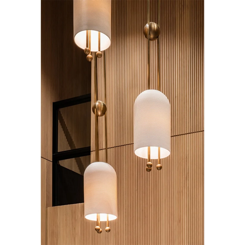 Modern Ribbed Glass Mini Sphere Single Pendant Light