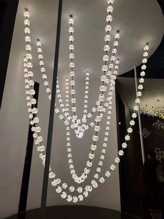 Modern Creative Pearl Necklace Chandelier for Living Room/Staircase/Foyer/Entryway