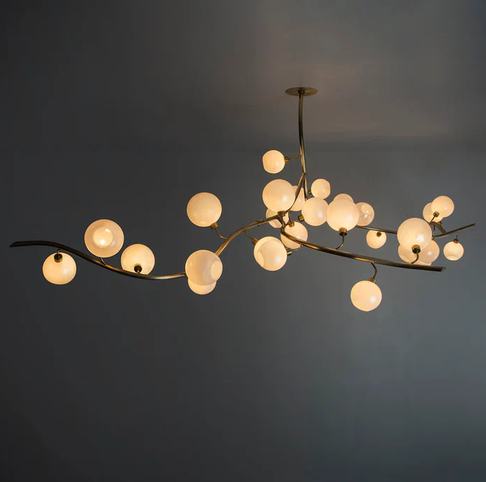 CSA-certified Modern Hand-blown Glass Globes Branch Chandelier L70.87"