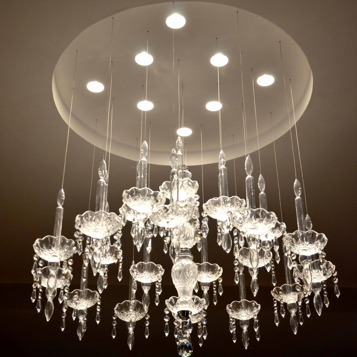 Lustre en cristal de luxe à lumière française pour salon, salle à manger et chambre à coucher
