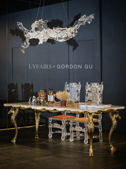 LYFAIRS x GORDON GU Western Bronze Deer Long Dining Table