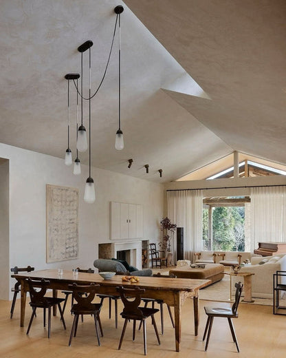 Modern Floating Pears-inspired Frosted Glass Pendant for High-ceiling