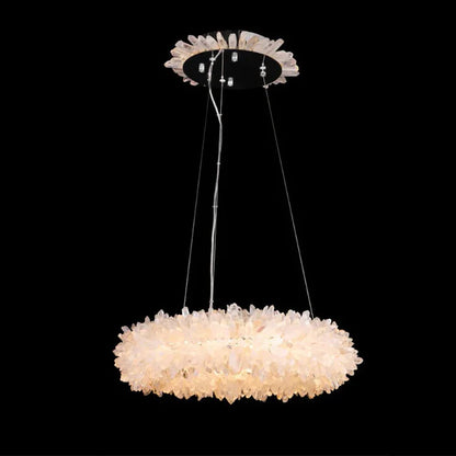 Modern Round/Oval/Linear/Square Natural Crystal Chandelier