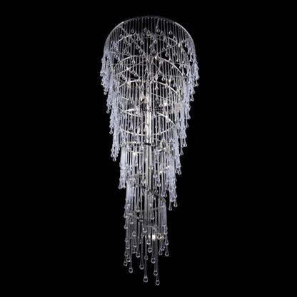 Extra Large Spiral Raindrop Chandelier for High Ceiling