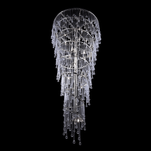 Extra Large Spiral Raindrop Chandelier for High Ceiling