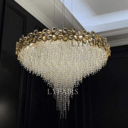 Modern Flower Crystal Tassel Chandelier for Living Room/Dining Room