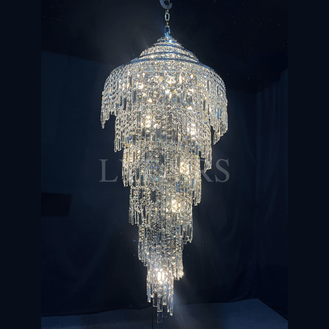 Modern Grand Spiral Tower Multi‑Tier Crystal Chandelier