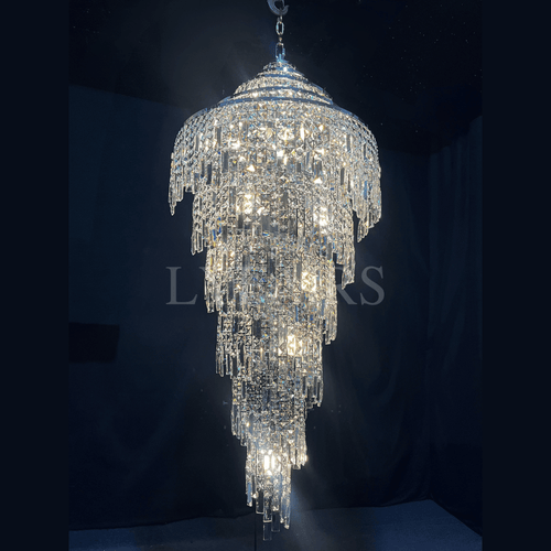 Modern Grand Spiral Tower Multi‑Tier Crystal Chandelier