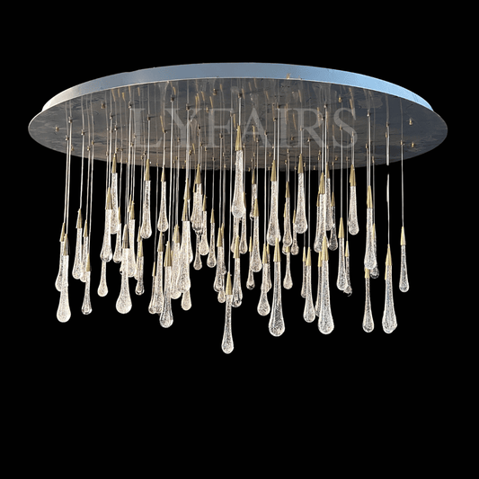 Oversized Modern Cascade Raindrop Crystal Chandelier