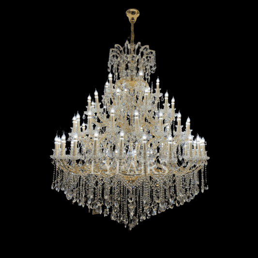Lampadario di cristallo a più livelli con lume di candela extra large per hotel/ristorante