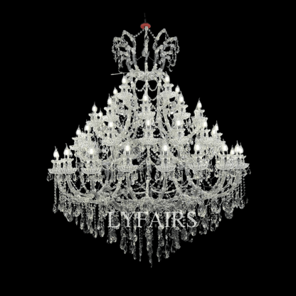 Lampadario di cristallo a più livelli con lume di candela extra large per hotel/ristorante