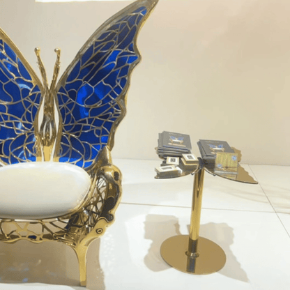 Luxury Butterfly Design Chair & Side Table