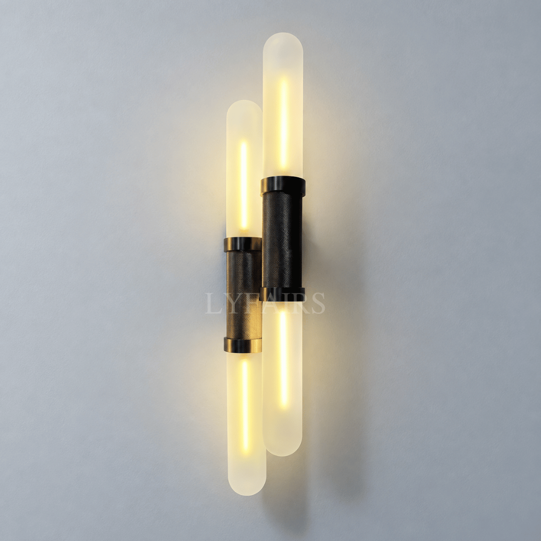Modern Minimalist Double Cylinder Glass Wall Sconce