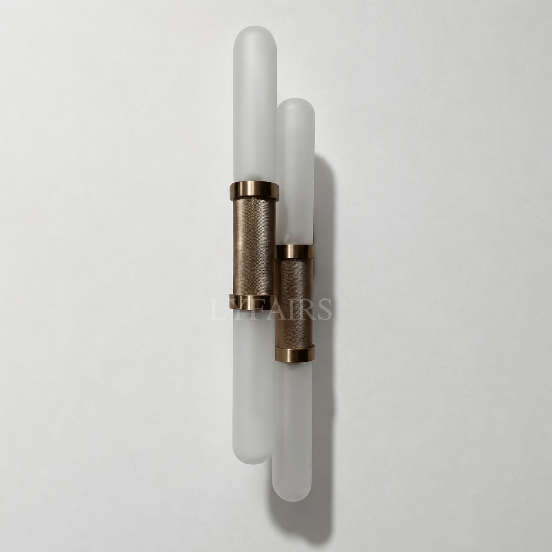 Modern Minimalist Double Cylinder Glass Wall Sconce