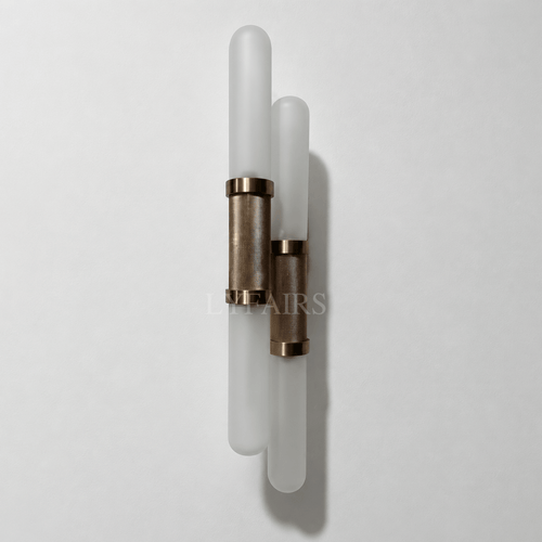 Modern Minimalist Double Cylinder Glass Wall Sconce