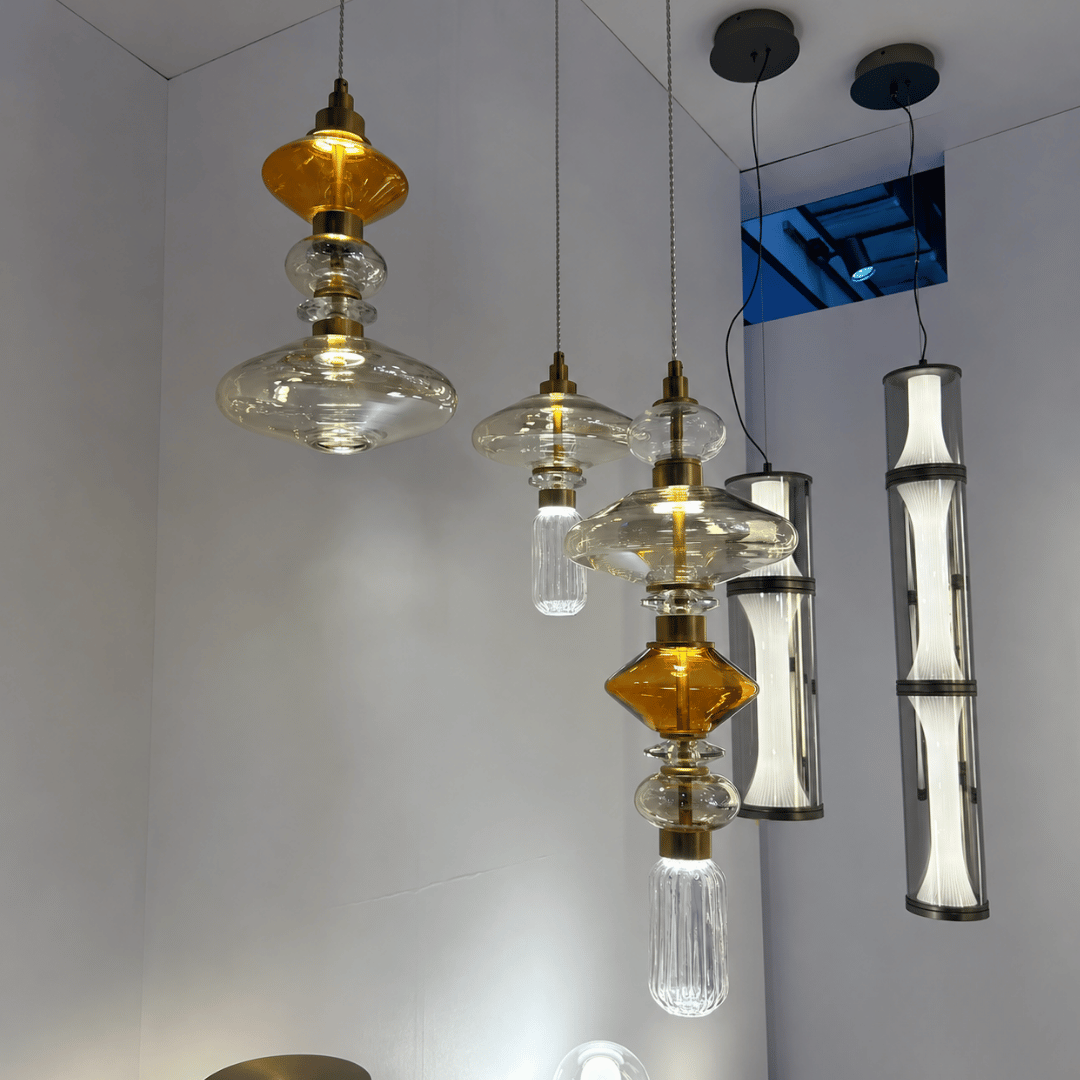 Lampada a sospensione in vetro artistico irregolare
