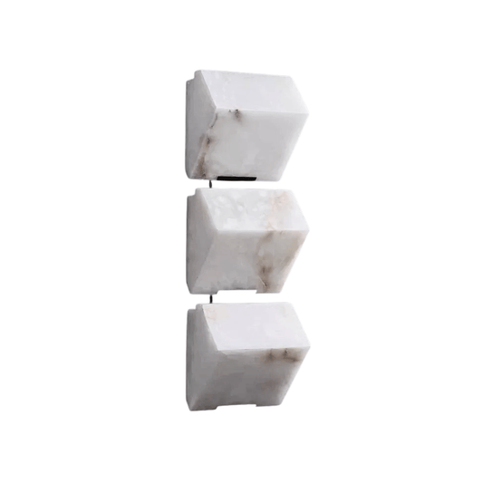 Modern Minimalist Pyramid Natural Alabaster Wall Sconce