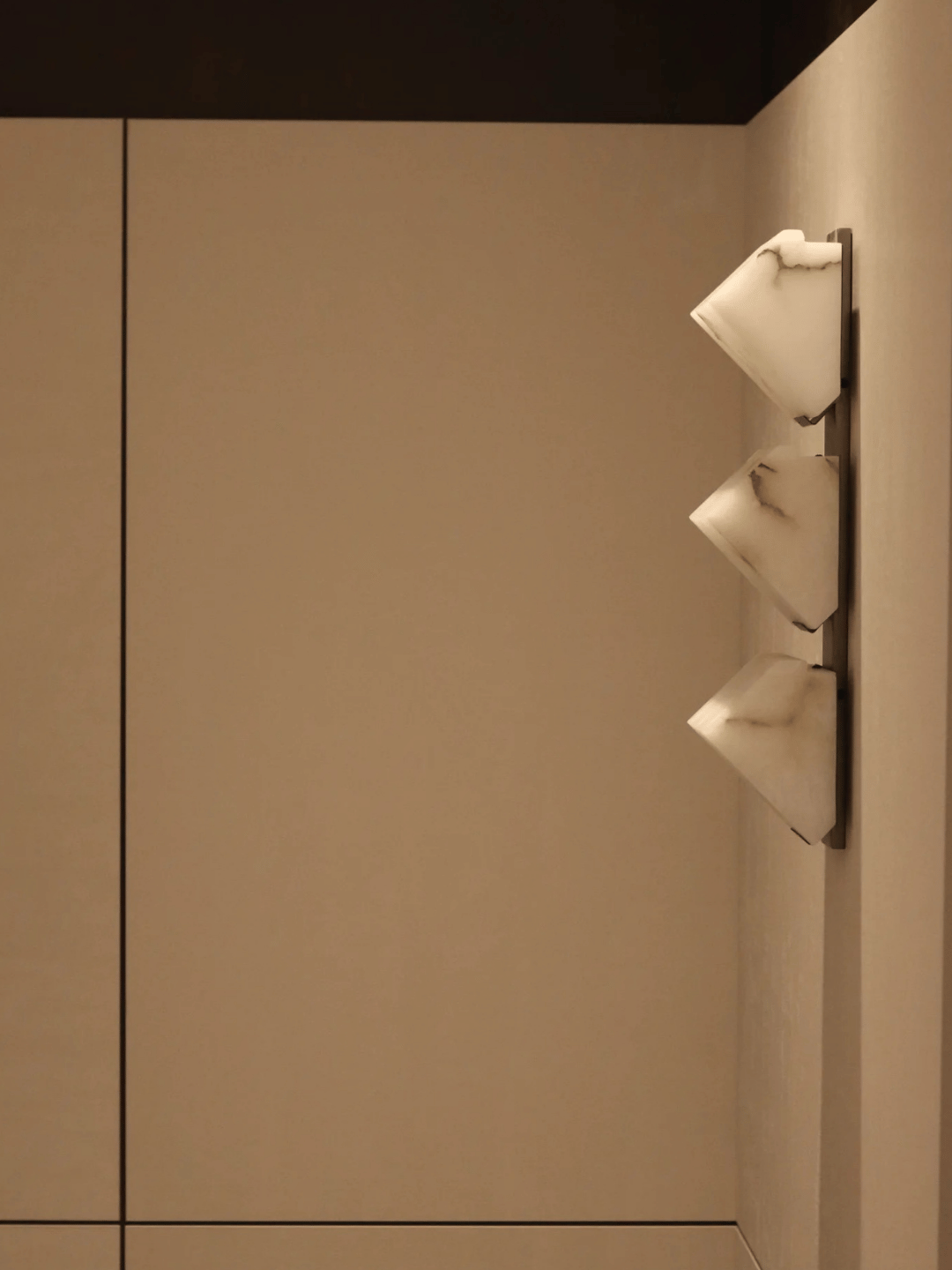 Modern Minimalist Pyramid Natural Alabaster Wall Sconce