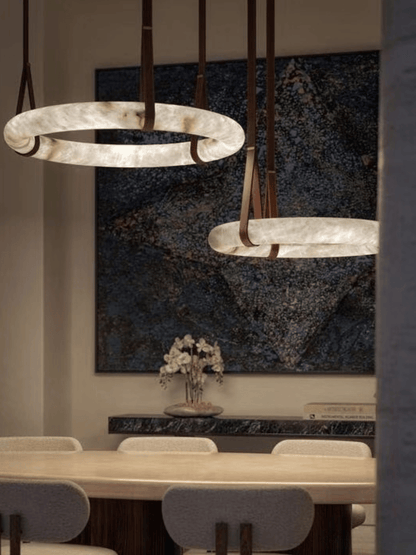 Modern Round Alabaster Chandelier for Living Room/Bedroom/Dining Room