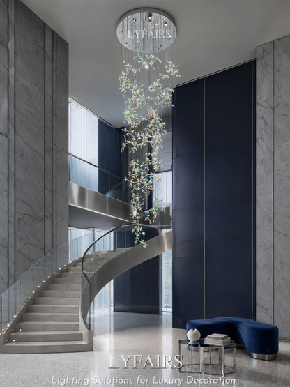 Luxury Elegant Crystal Blossom Branch Chandelier for Staircase/Villa/Lobby/Foyer