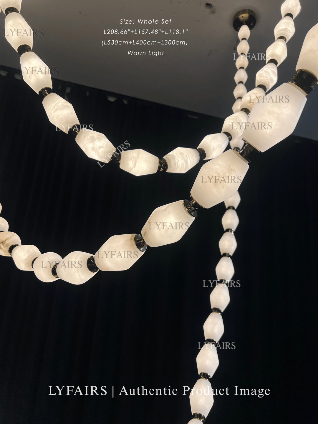Modern Necklace Alabaster Cluster Chandelier