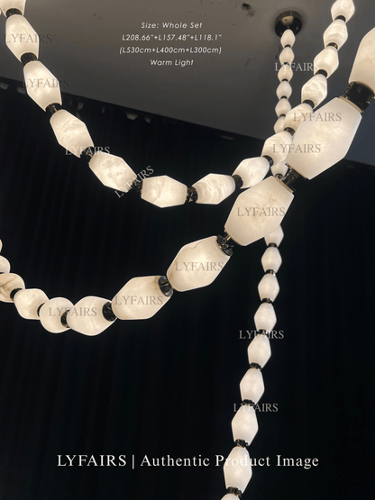 Modern Necklace Alabaster Cluster Chandelier