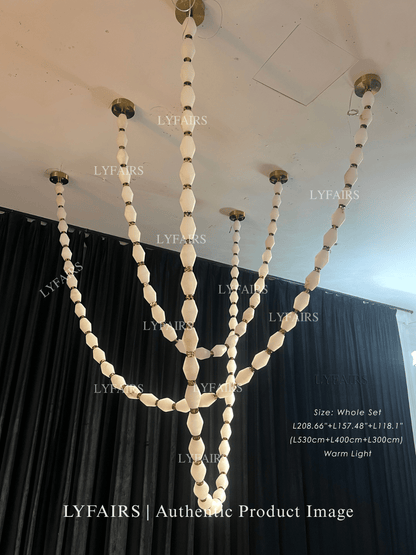 Modern Necklace Alabaster Cluster Chandelier