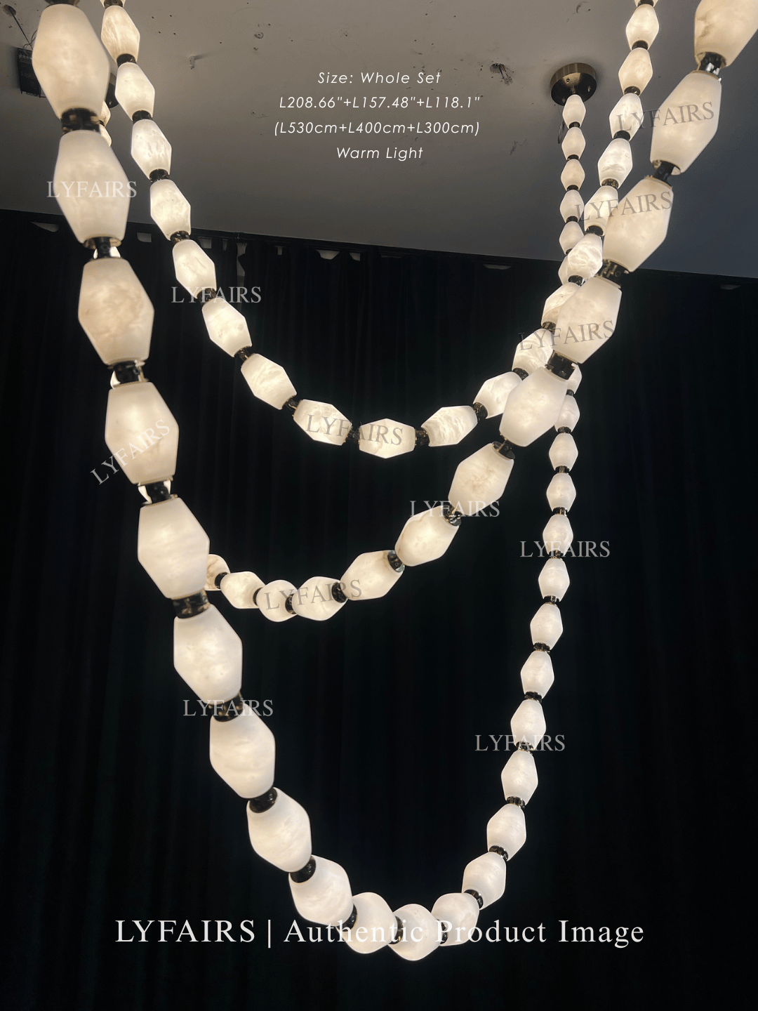 Modern Necklace Alabaster Cluster Chandelier