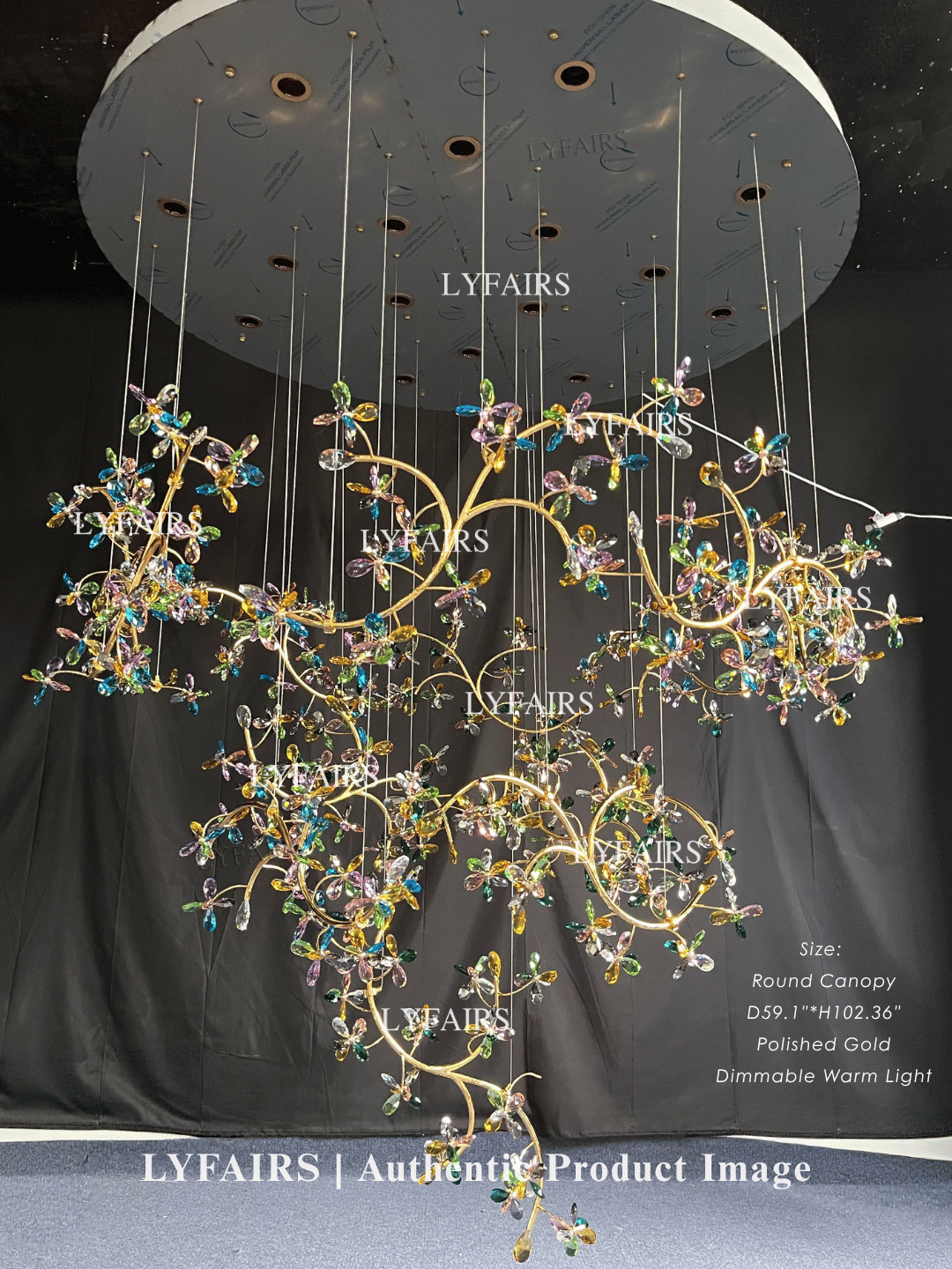 Luxury Floating Branches Crystal Flower Chandelier for High Ceiling/Mansion/Hotel