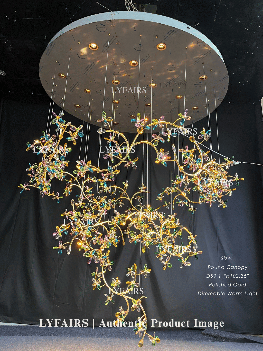 Luxury Floating Branches Crystal Flower Chandelier for High Ceiling/Mansion/Hotel