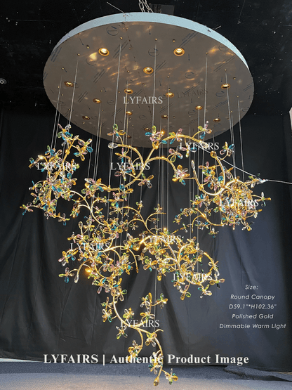 Luxury Floating Branches Crystal Flower Chandelier for High Ceiling/Mansion/Hotel