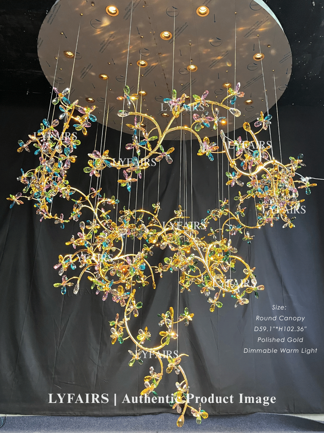 Luxury Floating Branches Crystal Flower Chandelier for High Ceiling/Mansion/Hotel