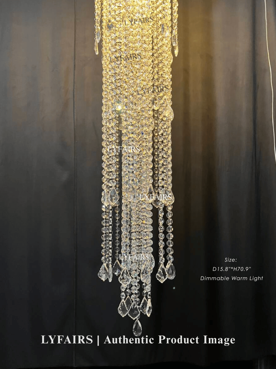 Lampadario di lusso extra large con nappa di cristallo per scale/corridoio ai piani alti/soppalco