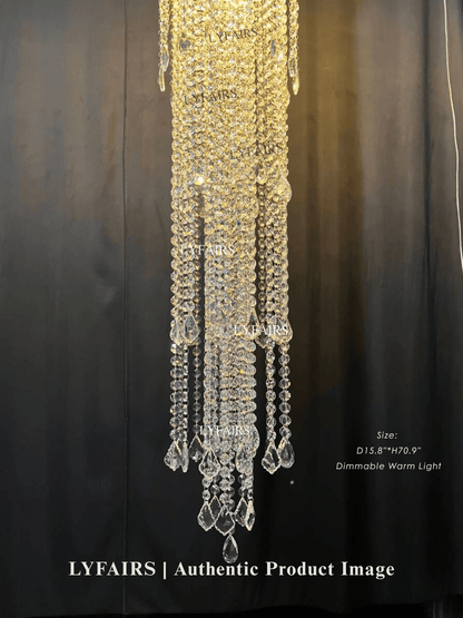 Lampadario di lusso extra large con nappa di cristallo per scale/corridoio ai piani alti/soppalco