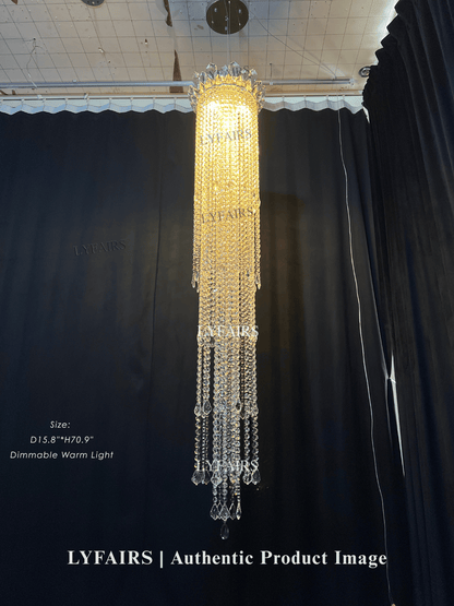Lampadario di lusso extra large con nappa di cristallo per scale/corridoio ai piani alti/soppalco