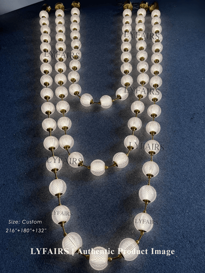 Lampadario moderno e creativo con collana di perle per soggiorno/scala/ingresso/ingresso