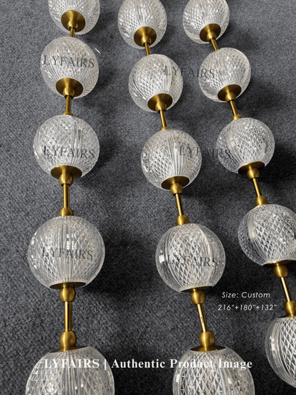 Lampadario moderno e creativo con collana di perle per soggiorno/scala/ingresso/ingresso
